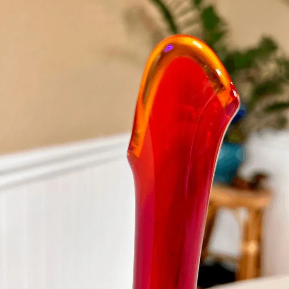 Vintage MCM LE Smith Amberina Smoothie Bud Vase
